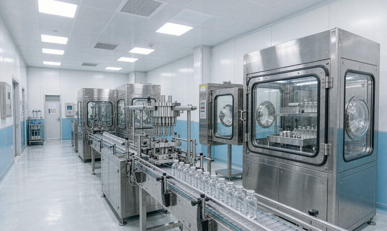 Aseptic manufacturing suite with isolator cabinets — BeiGene USA installation context